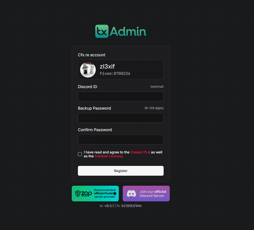 Create a backup password